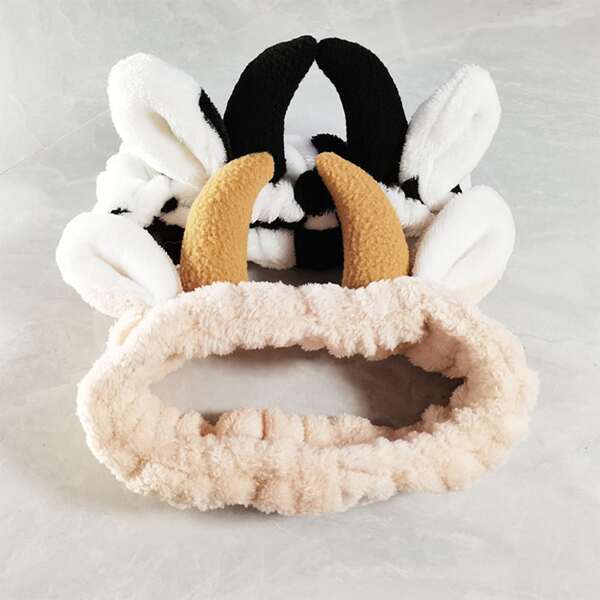 

2pcs Horns Decor Random Color Bath Headband, Multicolor
