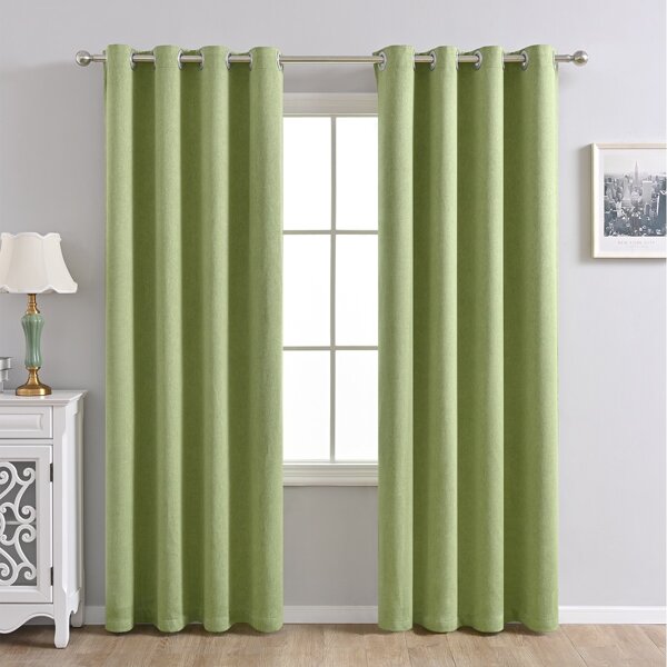 

Solid Color Single Panel Curtain, Green
