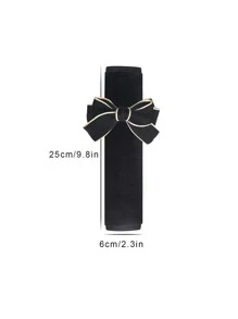 2入組綁結蝴蝶結裝飾安全帶肩墊 - 黑色 - 查看 3