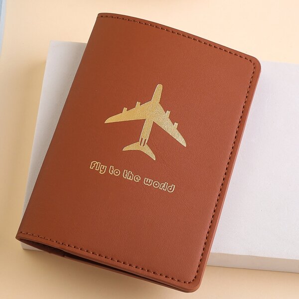 

Letter Graphic Passport Case, Brown