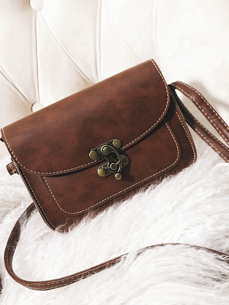 Mini Stitch Trim Flap Crossbody Bag