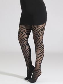 Xà cạp sọc ngựa vằn Plus size - màu đen - Xem 3