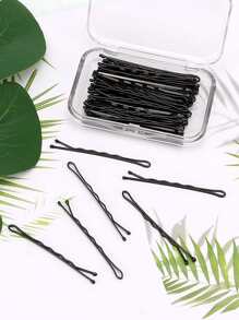 50 件 2 英寸发夹套装发夹固定发夹发夹适用于女士女孩和美发沙龙带透明收纳盒（黑色），卷发器，卷发刷，滚筒，卷发产品，卷发器，卷发滚筒，卷发，卷发工具，卷发器