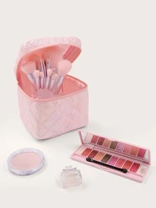 Laser Quilted Makeup Bag - Pink - View 2