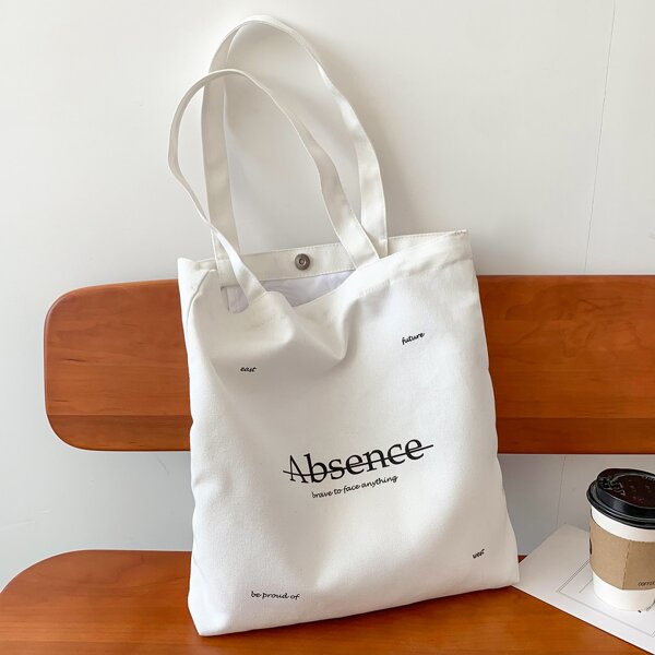 

Letter Graphic Shopper Bag, White