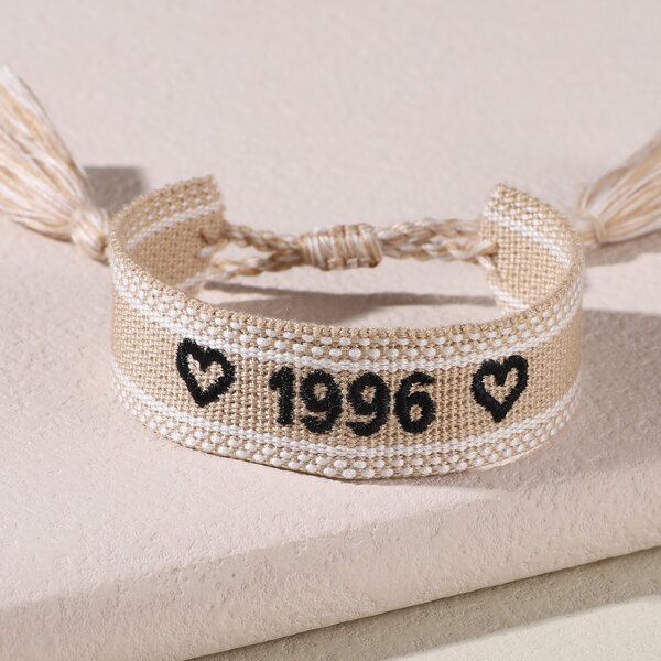 

Year Number Embroidered Bracelet, Multicolor