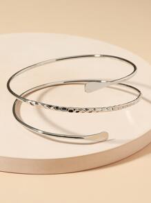 Minimalist Arm Cuff - Silver - View 2