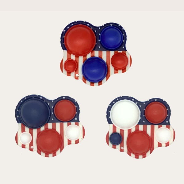 

1pc Flag Pattern Push Pop Bubble, Multicolor