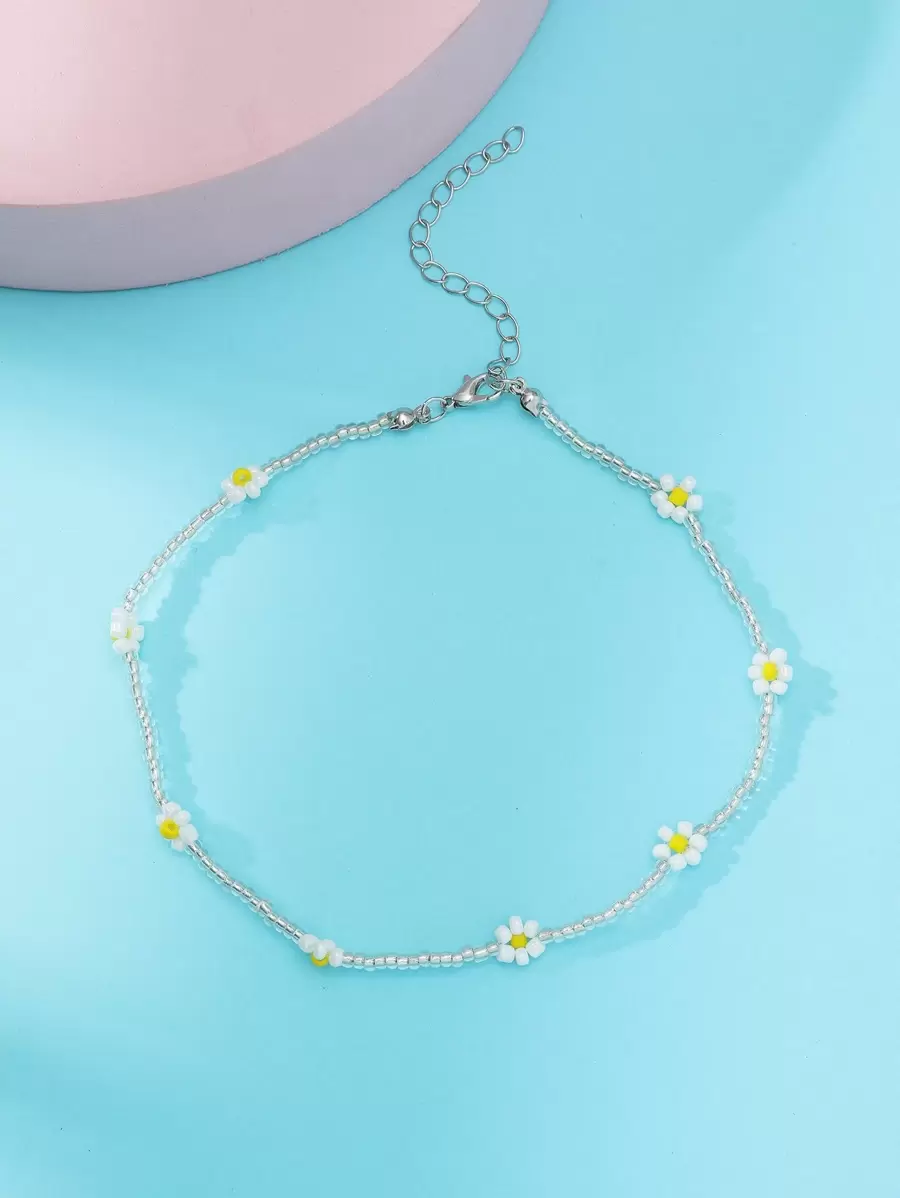 小女童花朵裝飾串珠項鍊