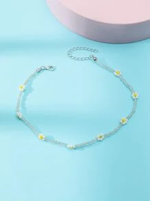 小女童花朵裝飾串珠項鍊