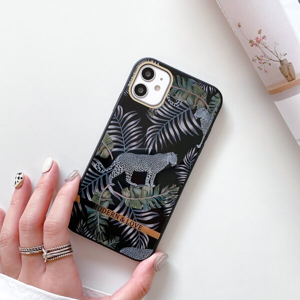 

Leopard & Palm Leaf Phone Case, Multicolor