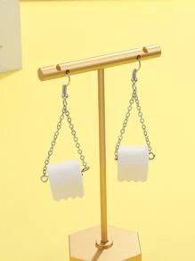 白色兒童耳環 - 白色 - 查看 4