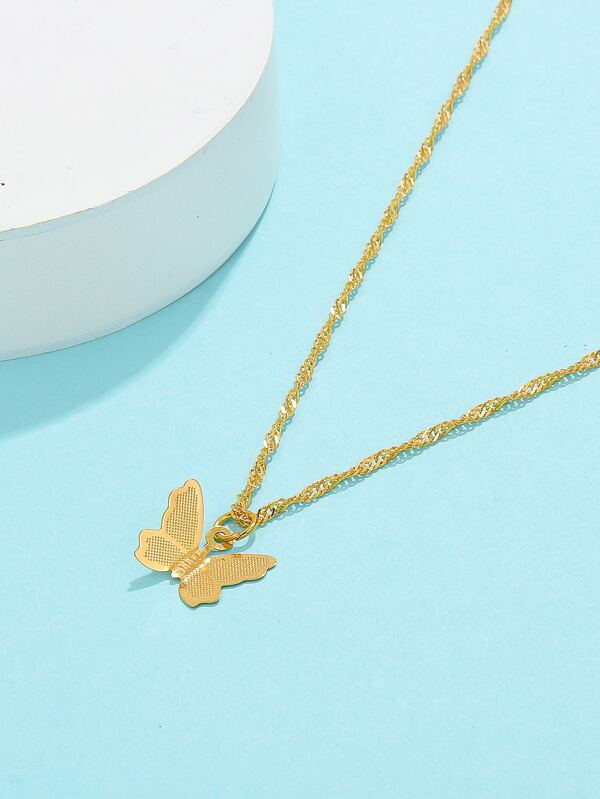 Girls Butterfly Charm Necklace