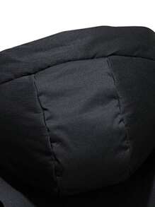 Manfinity Đàn ông Thư Patched Chi tiết Dây rút Flap Pocket Áo khoác có mũ trùm đầu - màu đen - Xem 4