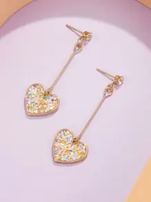 女孩心形耳墜