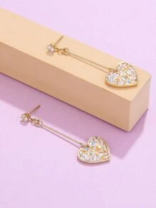 女孩心形耳墜