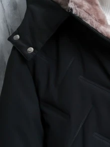 Manfinity Áo khoác đệm có mũ trùm đầu cho nam 1 chiếc Teddy - màu đen - Xem 3