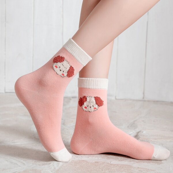 

Cartoon Graphic Crew Socks, Multicolor
