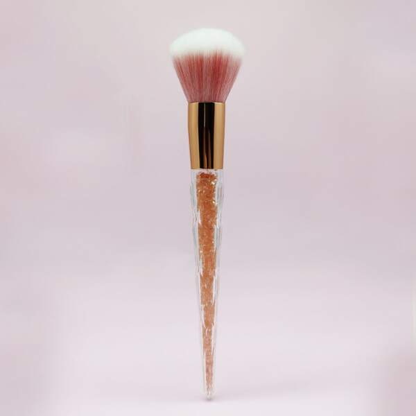 

1pc Rhinestone Decor Handle Powder Brush, Orange