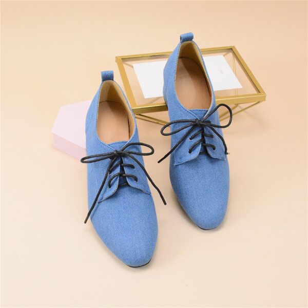 

Lace-up Front Chunky Heeled Pumps, Blue