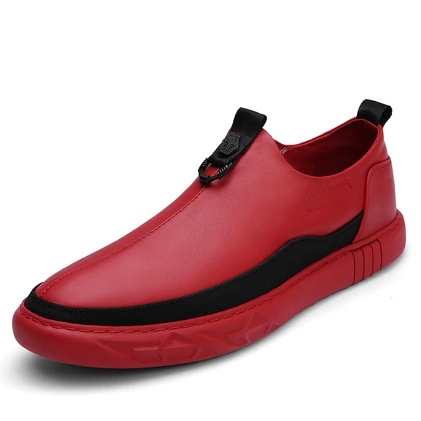 

Men Two Tone Slip On Sneakers, Red
