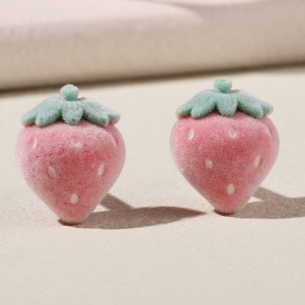 

Strawberry Stud Earrings, Dusty pink