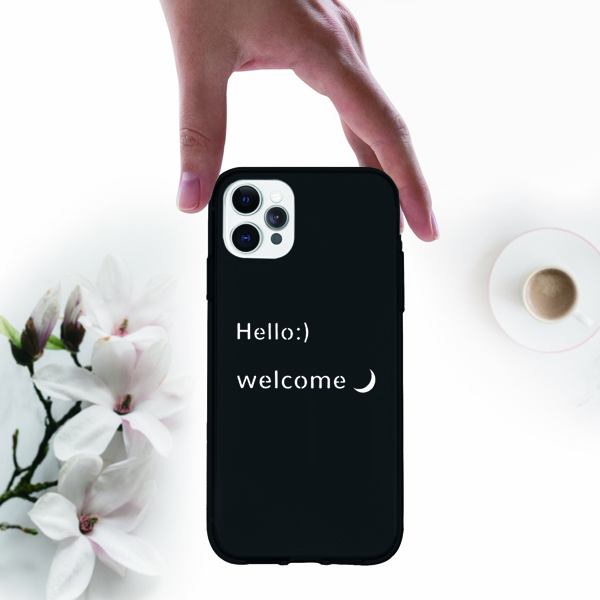 

Letter Graphic Phone Case, Black and white