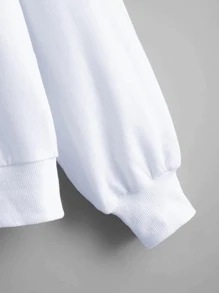 SHEIN LUNE Figure And Butterfly Print Sweatshirt - White - View 5