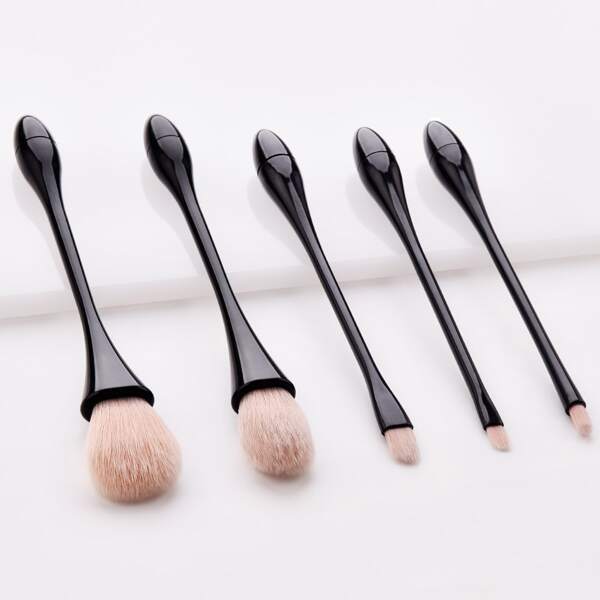 

5pcs Soft Makeup Brush Set, Black