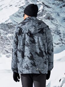 Manfinity Sport Corelite 男友风男式几何图案和标语印花运动夹克健身上衣 - 彩色 - 查看 2