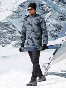 Manfinity Sport Corelite 男友风男式几何图案和标语印花运动夹克健身上衣 - 彩色 - 查看 4