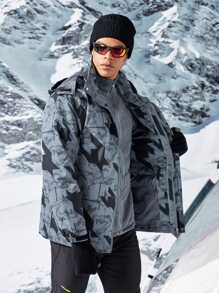 Manfinity Sport Corelite 男友风男式几何图案和标语印花运动夹克健身上衣 - 彩色 - 查看 5