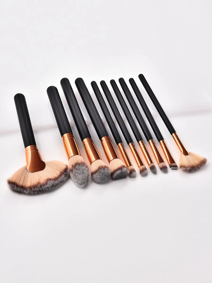 10pcs Soft Makeup Brush Set,Brush Set,Makeup Brush Kit,Make Up Brush Set,Make Up Set Complete,Makeup Brush Set,Complete Makeup Kit,Brush Kit,Brushes Makeup Set,Makeup Gift Set,Set - Black - View 1