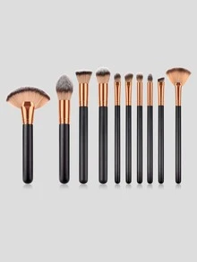 10pcs Soft Makeup Brush Set,Brush Set,Makeup Brush Kit,Make Up Brush Set,Make Up Set Complete,Makeup Brush Set,Complete Makeup Kit,Brush Kit,Brushes Makeup Set,Makeup Gift Set,Set - Black - View 2