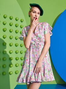 Ana Luiza Santi Đầm Thắt lưng Viên lá sen Trọn gói Hoa Boho - Nhiều màu - Xem 5