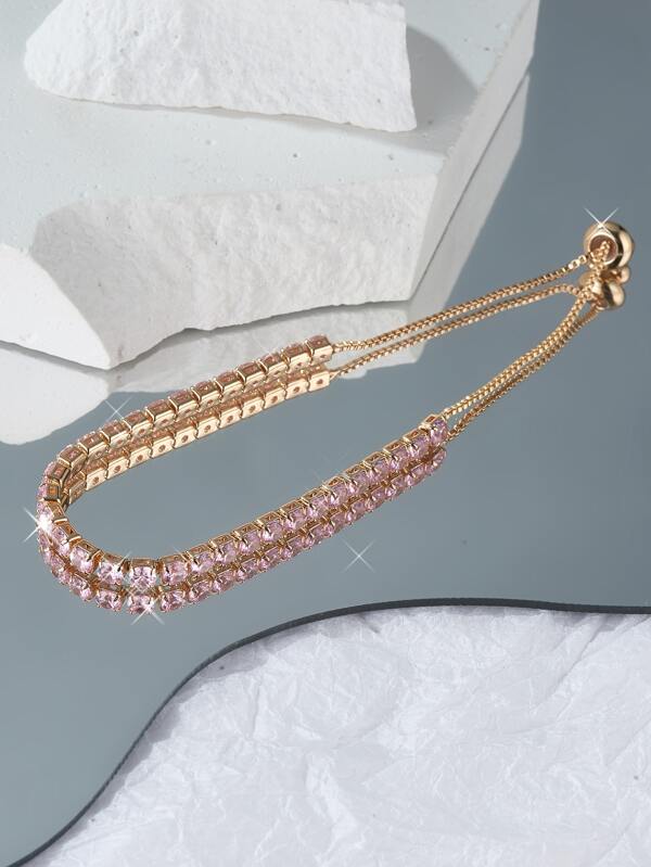 1pc Fashionable Vintage Stone Detail Sliding Bracelet