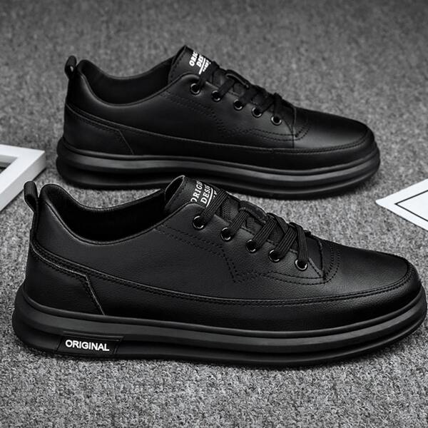 

Men Letter Graphic Skate Shoes, Black