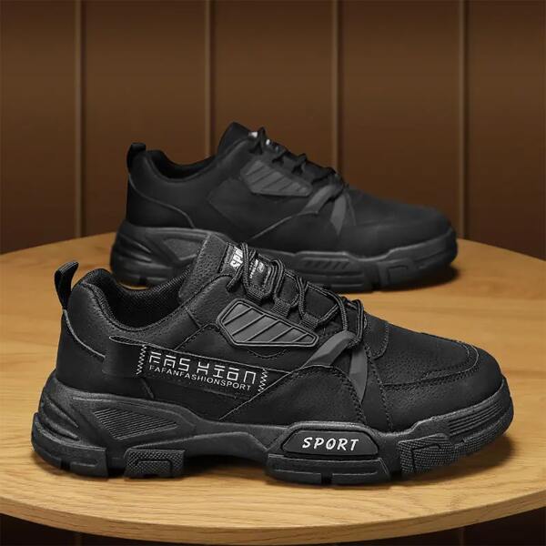 

Men Letter Tape Decor Sneakers, Black