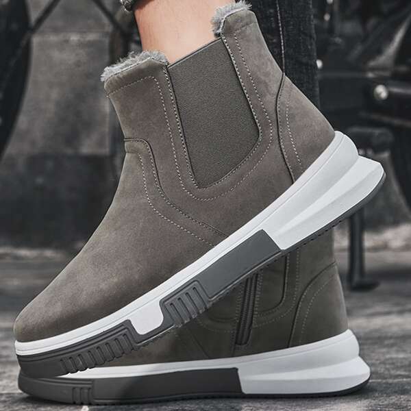 

Men Plush Inside Chelsea Boots, Grey