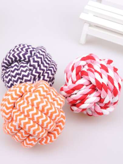 1件隨機顏色寵物咀嚼編織球