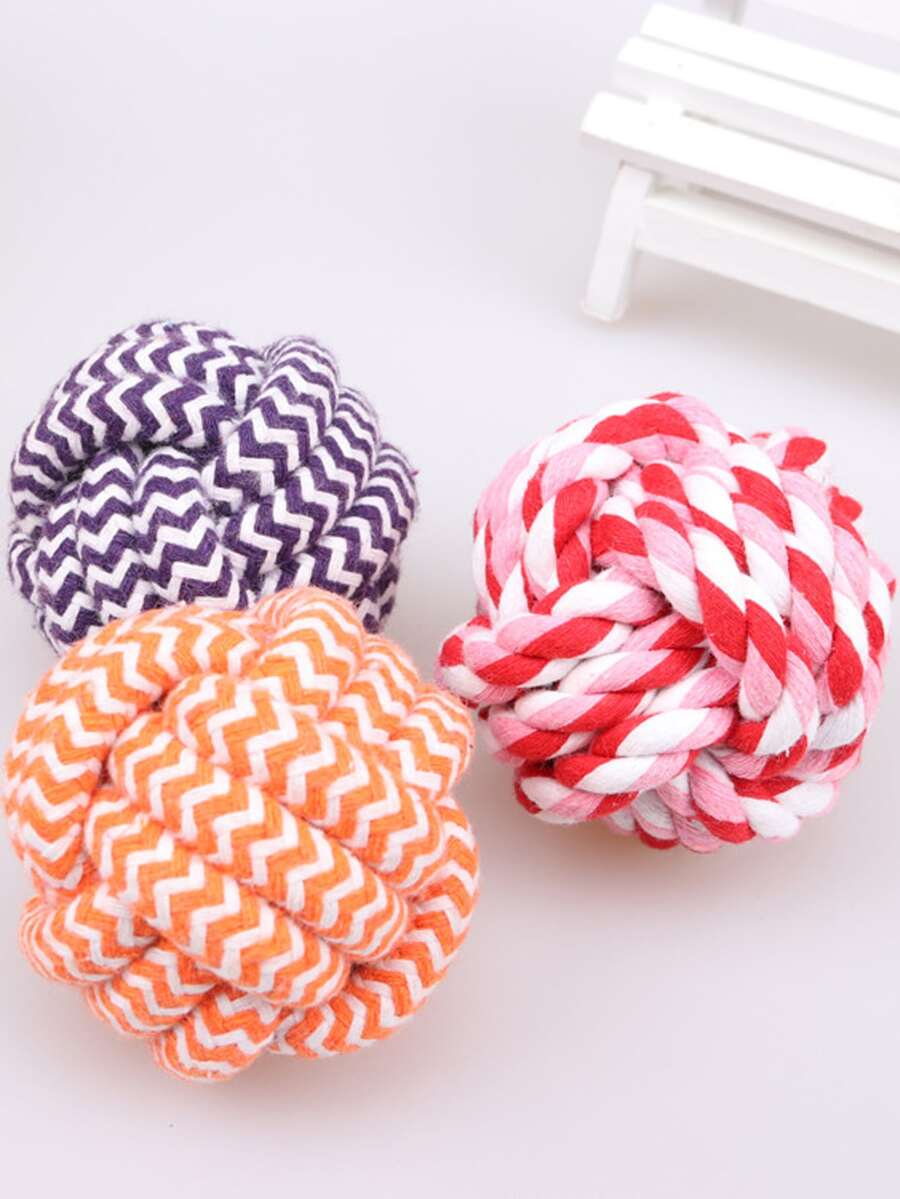 1件隨機顏色寵物咀嚼編織球