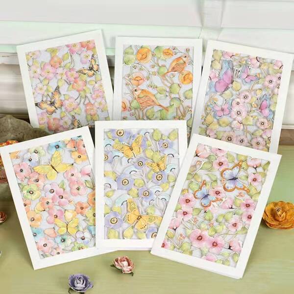 

1pc Random Pattern Greeting Card, Multicolor