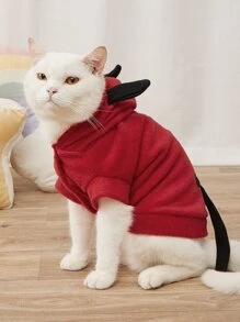 Devil Design Pet Costume Halloween Halloween Costumes - Red - View 5