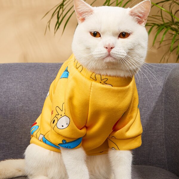 

Cartoon Graphic Pet Sweatshirt, Multicolor