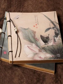 1 pieza Cuaderno al azar con estampado de flor - Multicolor - Ver 1