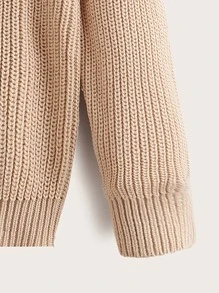 Niños Jersey de hombros caídos tejido de canalé - Albaricoque - Ver 3