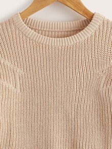 Niños Jersey de hombros caídos tejido de canalé - Albaricoque - Ver 4