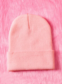 Cremechii Gorro con estampado de gato tejido - Rosa - Ver 4