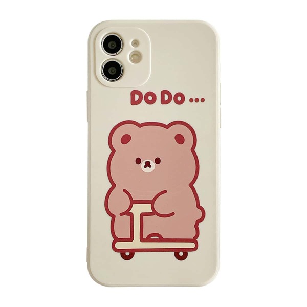 

Cartoon Bear Phone Case, White