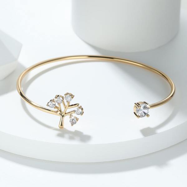 

18K Gold Plated Rhinestone Decor Bangle